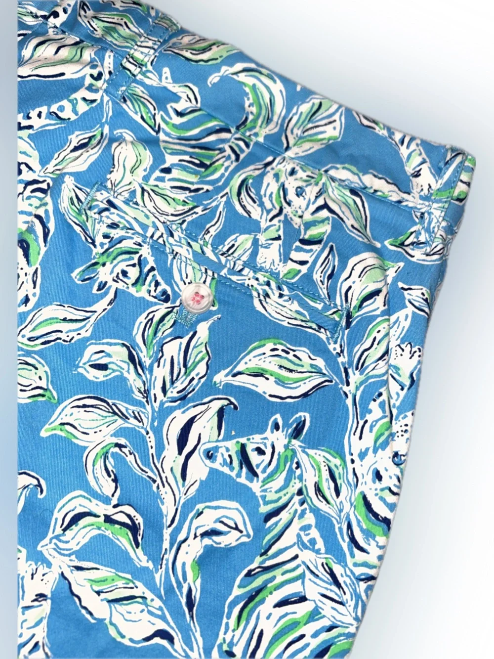 NWT Lilly Pulitzer Men Beaumont Turquoise Oasis Blue Floral Flat Front Shorts 36